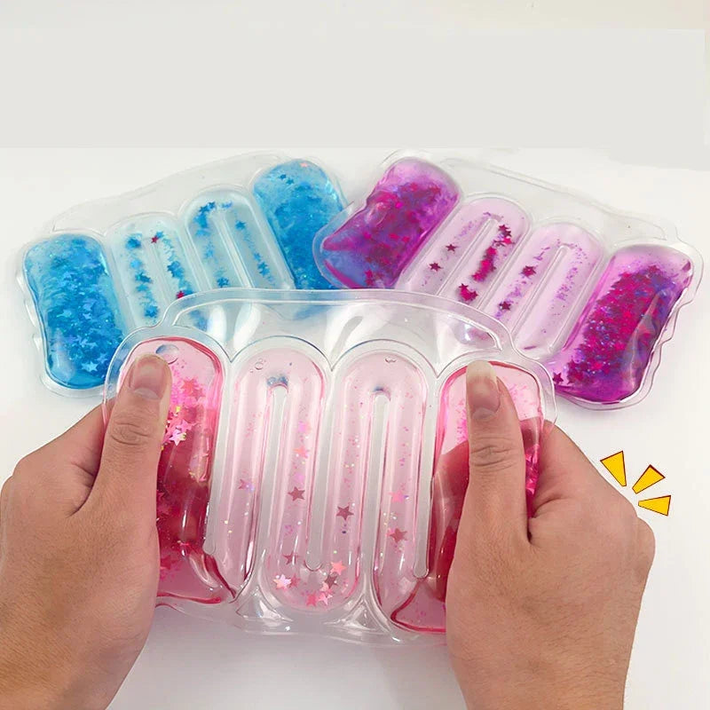 Funny Summer Novelty Decompression Roller Kids Toys Hydration Bag Squeeze Gold Dust Star Water Party Game Anti Stress Girl Toys