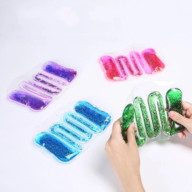 Funny Summer Novelty Decompression Roller Kids Toys Hydration Bag Squeeze Gold Dust Star Water Party Game Anti Stress Girl Toys